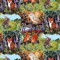 Down in the Woods- Collage Wildlife Scenery